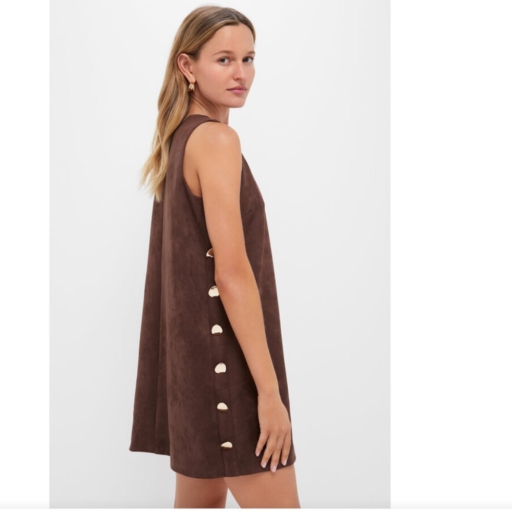 Tuckernuck Hyacinth House Chocolate Faux Suede Button Bitsy Dress